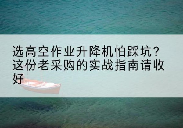 黄冈高空作业升降机厂家推荐-选高空作业升降机怕踩坑？这份老采购的实战指南请收好